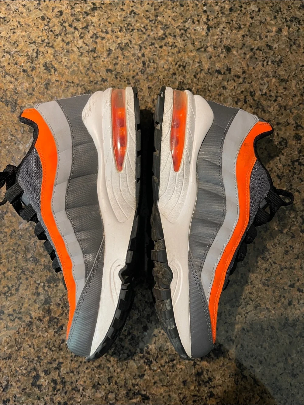 Nike Kids Gray and Orange Low-Top Sneakers